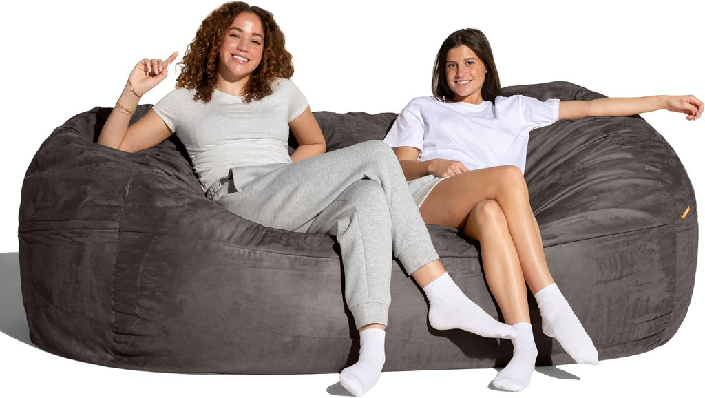 Jaxx 7 Foot Giant Bean Bag Sofa, Charcoal