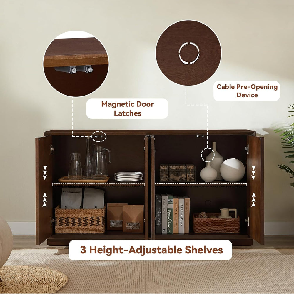 LKTART 59" Sideboard Buffet Cabinet Retro Accent Storage Cabinet with Ma...