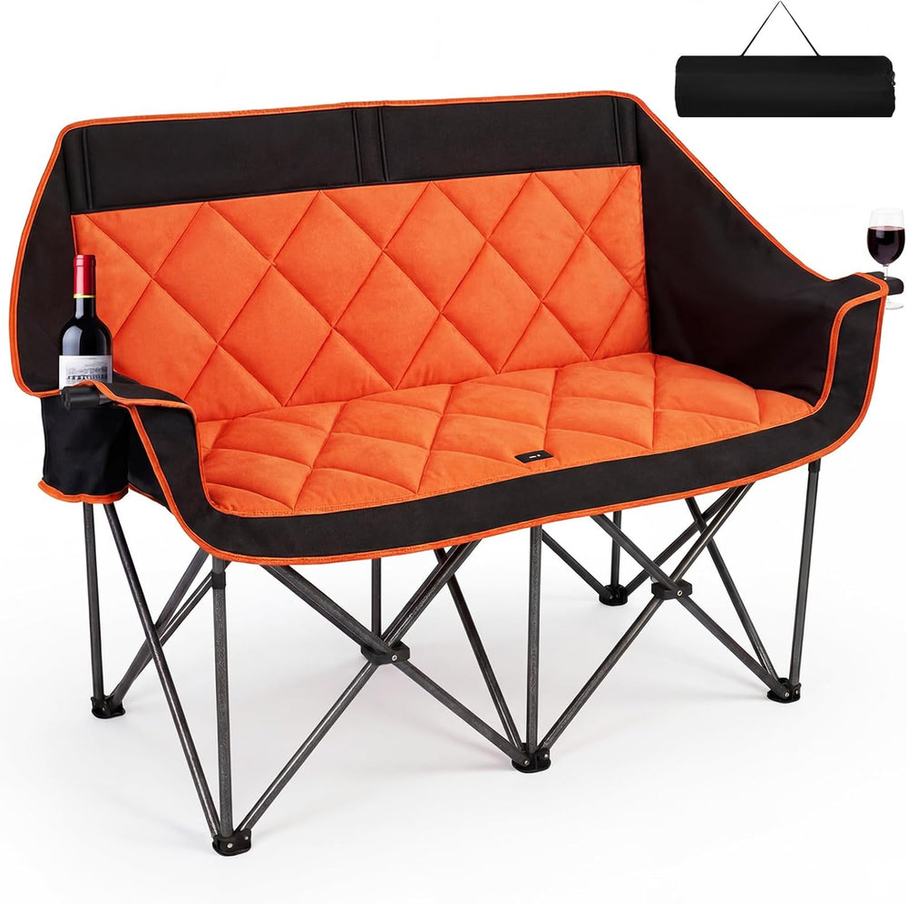 Romswi Double Camping Chair,2 Person Camping Chair Oversized Folding Loveseat...