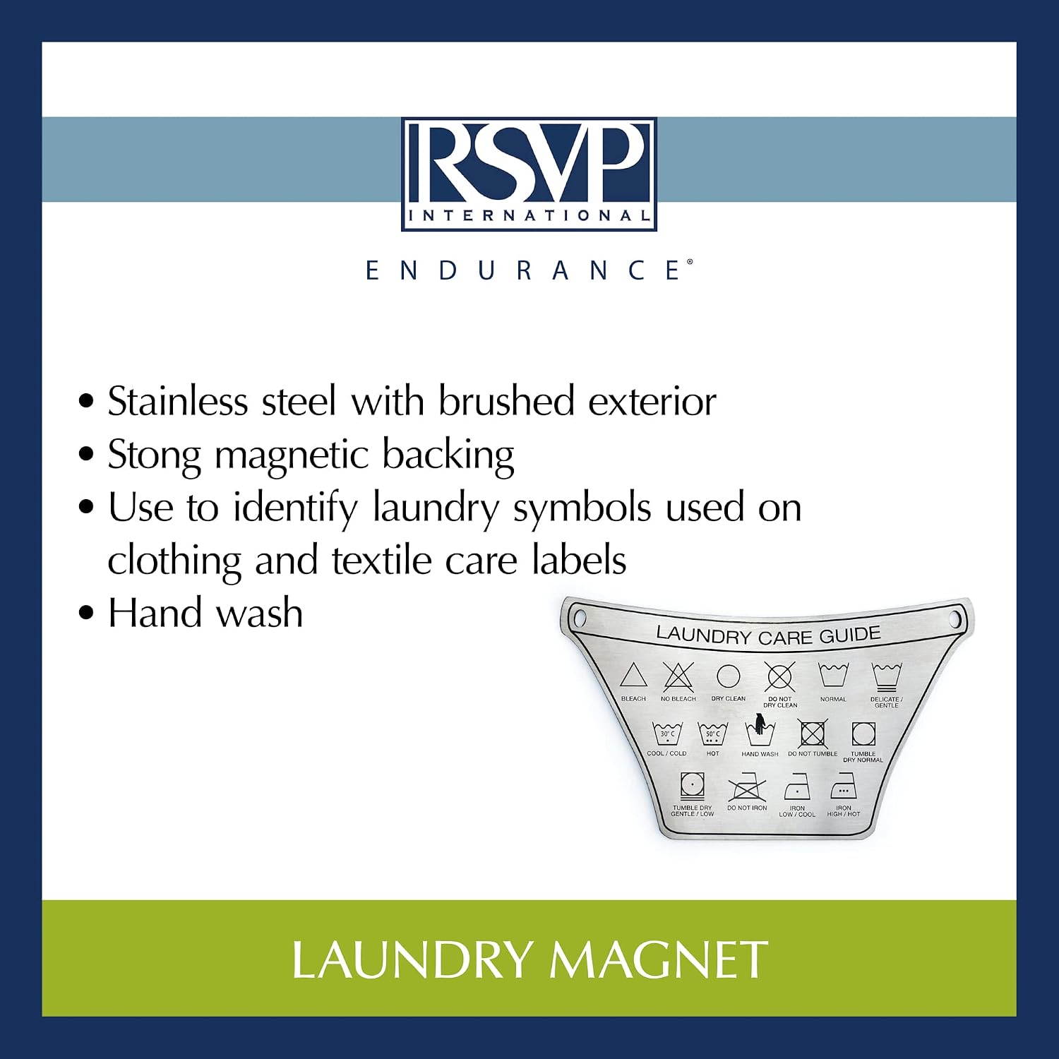 RSVP International Endurance Magnet Collection Stainless Steel, 5.75x3.25, Laundry Care Guide