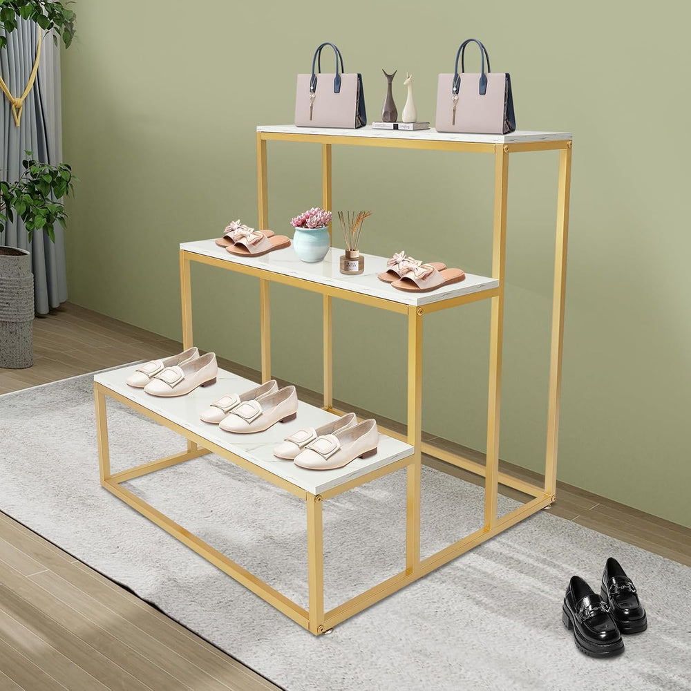 Metal Shoe Handbag Display Table, 3 Tier Retail Nesting Display Stand, Heavy ...