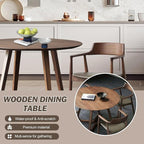 Walnut Round Dining Table for 4, 35.4" Small Wood Round Kitchen Table with Solid Wood Legs, Mid Century Modern Dining Room Tables for Home, Restaurant,Circle Coffee Table for Small Space