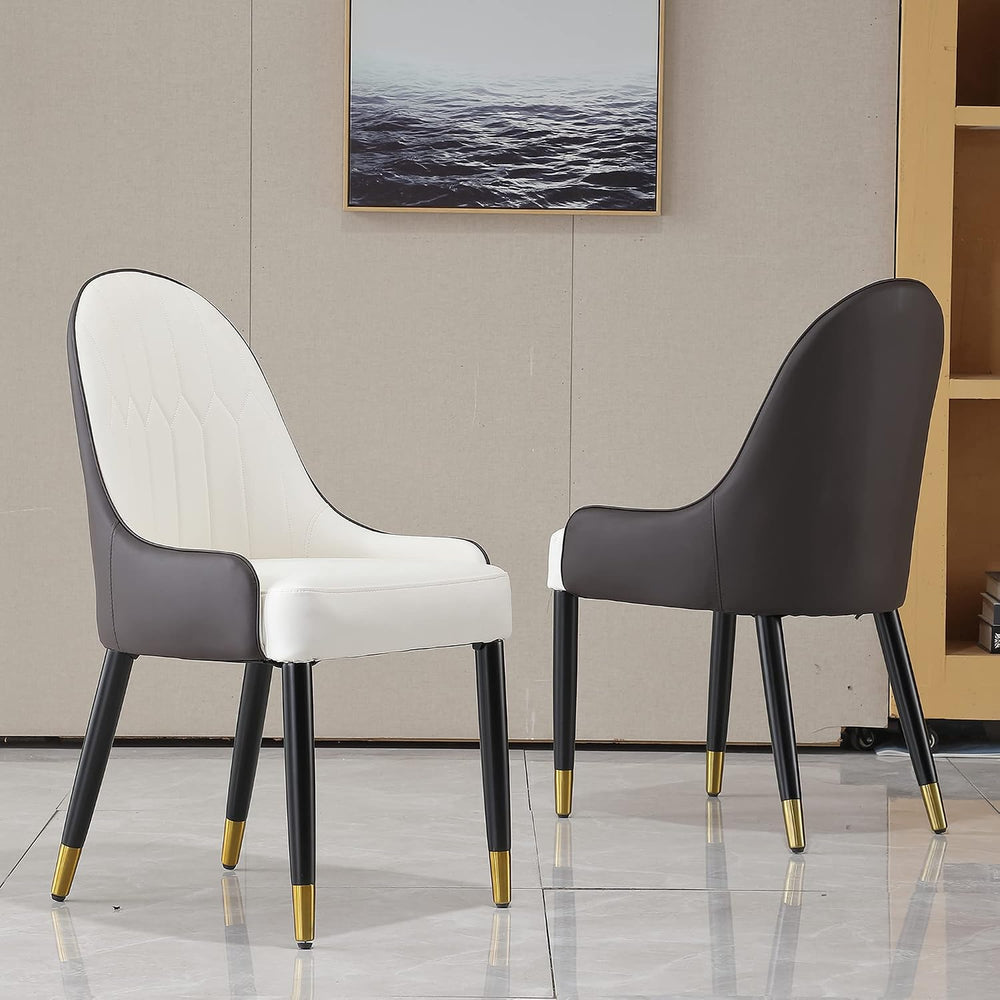 Modern Dining Chairs Set of 2, PU Cushion Accent Side Leisure Chairs with Mid...