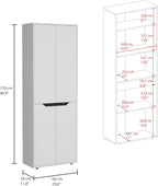 Storage Cabinet Kitchen Pantry with Four Doors and and Five Interior Shelves