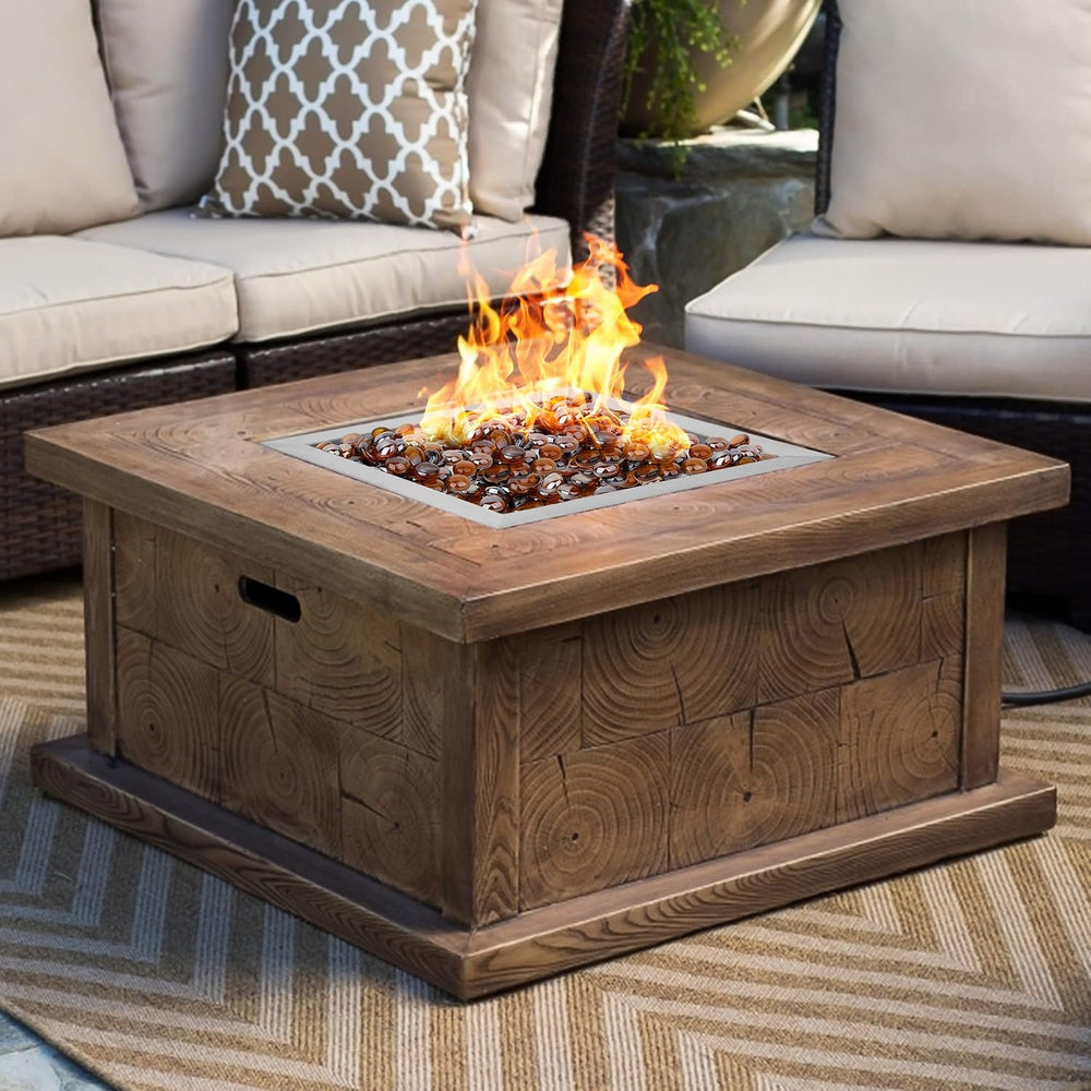 Onlyfire 12" Square Fire Pit Burner Pan with Square Burner Ring, 88,000 BTU