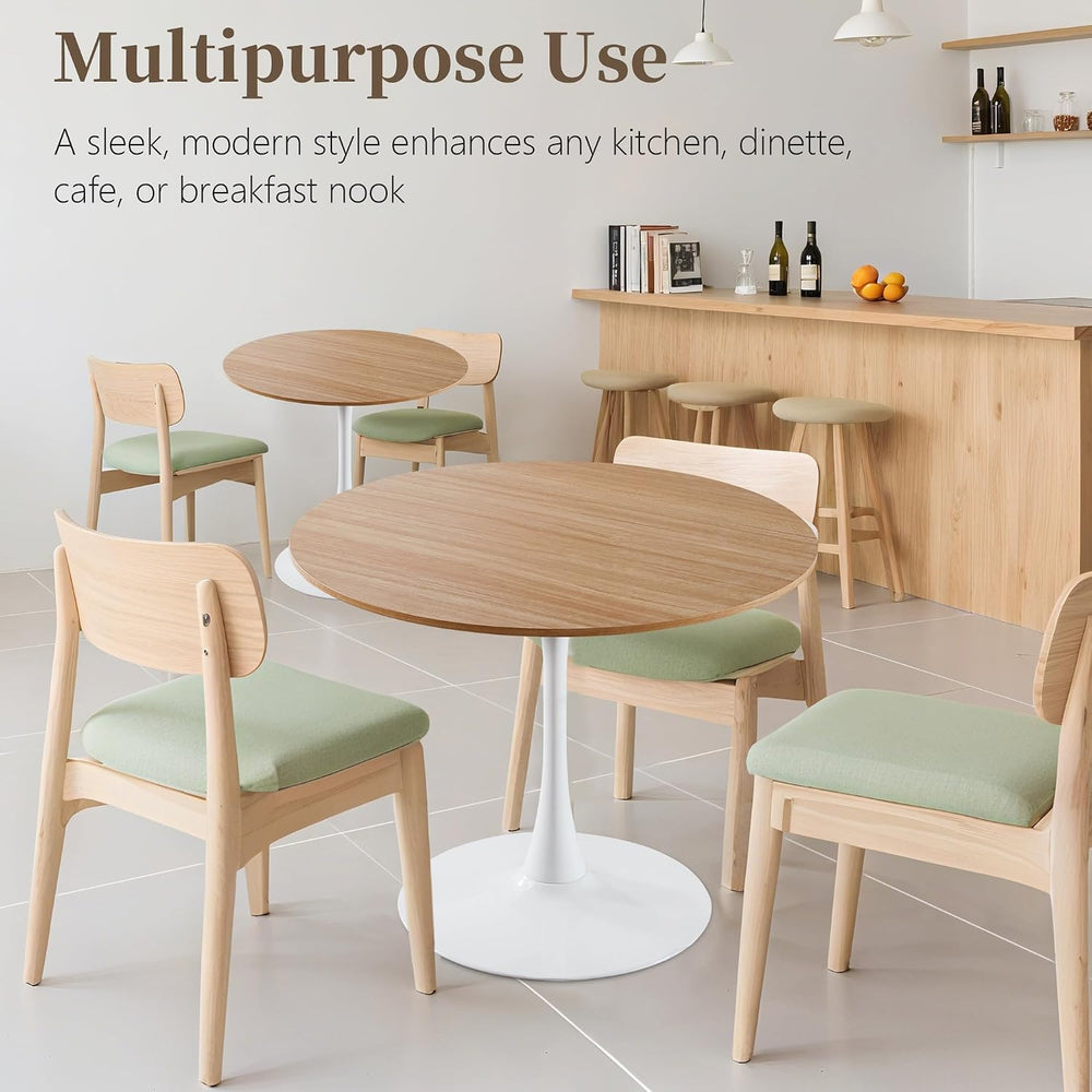 31.5 Inch Round Dining Table,Mid-Century Tulip Table with Metal Pedestal Base...