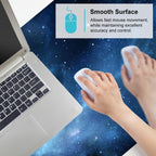 Galaxy Mouse Pad – Large Extended Desk Mat 35.43 x 15.75 in – Deep Space Nebula Starry Sky Design, Non-Slip Base, Waterproof Surface, Oversized Keyboard & Mouse Pad for Gaming or Office
