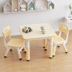 GAOMON Kids Table and 2 Chairs Set with Graffiti Desktop, Height Adjustable Toddler Table and Chairs Set for Reading, Drawing, Playing, Eating