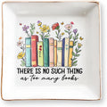 Book Lovers Gifts for Women – Floral Books 4" Jewelry Dish – Bookish Gift for Readers, Librarian, Bookworm, Teacher, Mom, Sister, Friend – Library Gifts, Book Gift for Birthday, Mother Day, Graduation