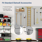 Slatwall Panel 8 FT x 4 FT, Interlocking Slat Wall Paneling, Wall Mounted PVC Wallpanel, Suitable for Garage Storage and Organizer, Slatwall Board, Shelves - Grey