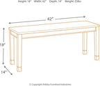 Signature Design by Ashley WhiteOwing Bench, 44.25" W x 16.25" D x4.25 H, White