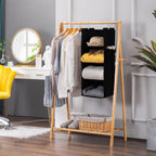YOUDENOVA Hanging Closet Organizer, 4-Shelf Closet Hanging Storage Shelves, Black