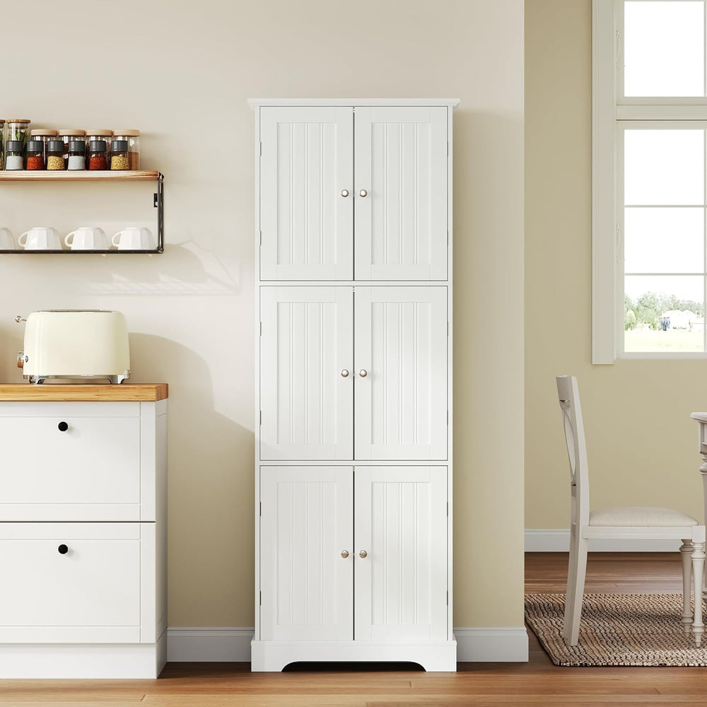 ChooChoo 63.2" Tall Bathroom Storage Cabinet with 6 Doors | Freestanding...