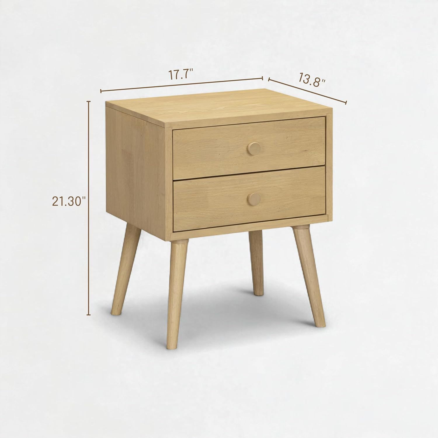 NTC Lux Nightstand with 2 Drawers, Featuring Adaptable Design, 150 lbs Load Capacity, Water-Resistant, Elevate Your Space, Easy Assembly - Sand