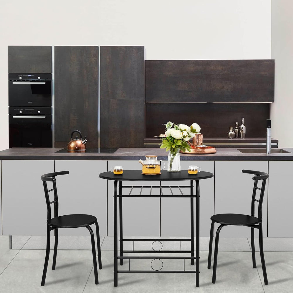 VINGLI 3 Piece Dining Set,Small Kitchen Table Set for 2,Breakfast Table Set,K...