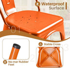 Furmax Metal Dining Chair Indoor Outdoor Use Stackable Classic Trattoria Chair Chic Dining Bistro Cafe Side Metal Chairs Set of 4 (Orange)