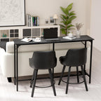 VINGLI 63 Inch Bar Table, Rectangular Counter Height Home Pub Table, Black | High Top, Multi-Scene Use for Kitchen Dining Living Room Sofa Entryway, Wooden Tabletop & Metal Base, Easy to Install
