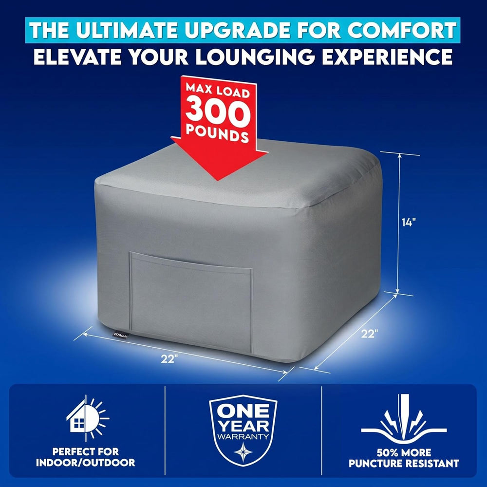 Pittman Outdoors Inflatable Ottoman & Mini Air Pump Bundle