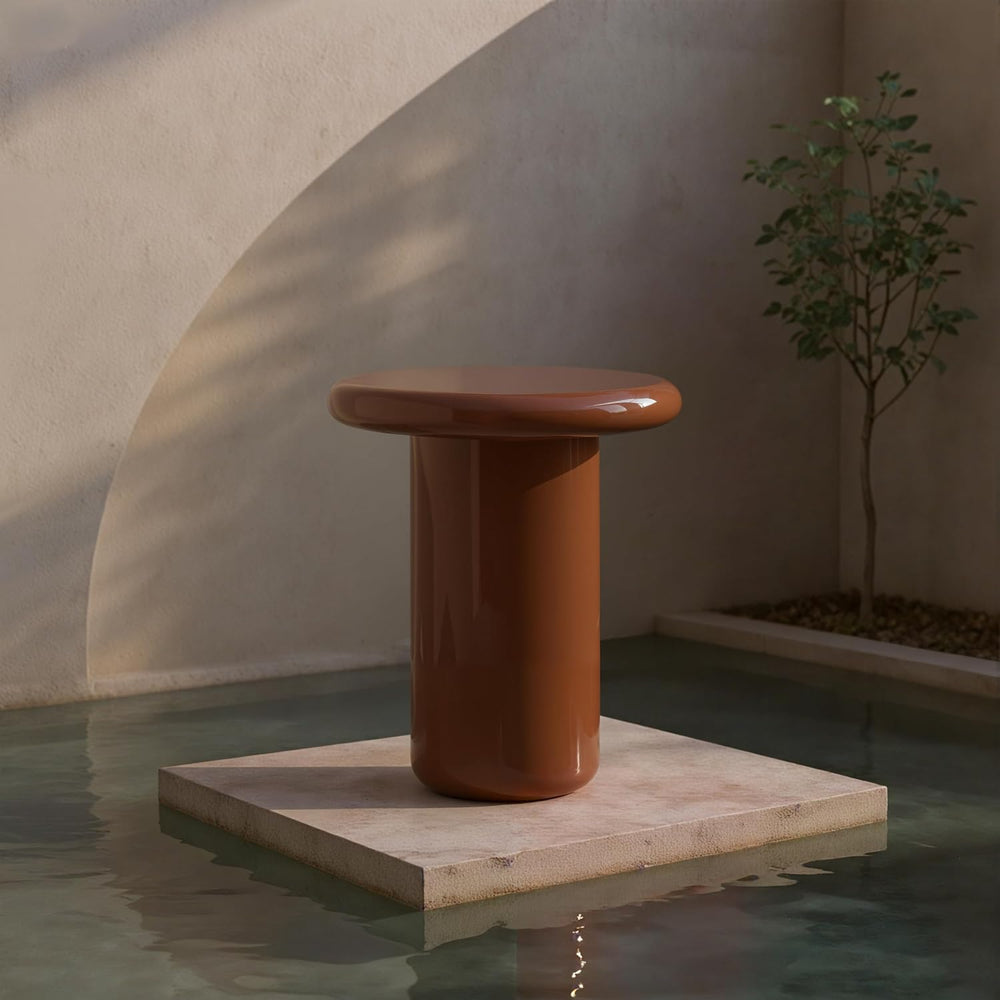 Acanva Modern End Tables with High Glossy Finish, Curved Edges, Accent Center...