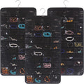 DIOMMELL 3 Pack Hanging Jewelry Organizer with 80 Pockets Jewelry Storage for Earrings Necklace Bracelet Ring Accessory, Black