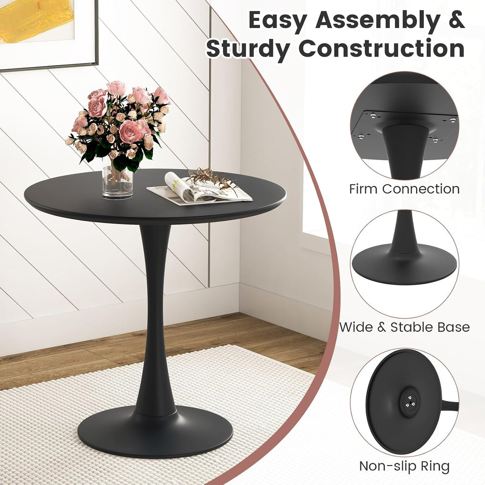 Tangkula Round Dining Table Set for 4, Kitchen Table Set with Seat & Soli...