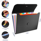 File Organizer, 13-Pocket Expanding Folder + Large Accordion Divider | Great for Home, Office, Travel & Classroom