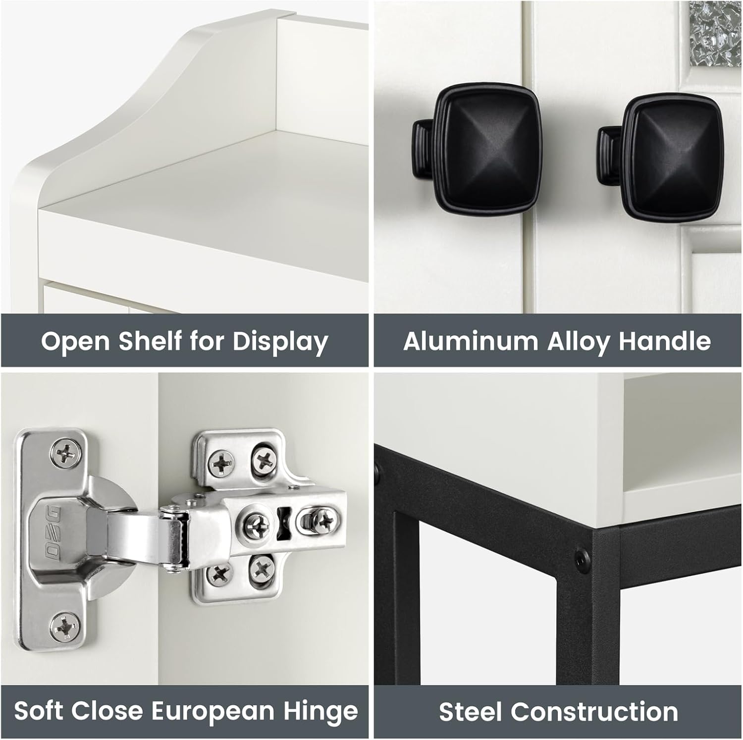 Over The Toilet Storage Cabinet, Above Toilet Bathroom Storage Cabinet with Double Doors and Soft Hinges Over Toilet Storage Shelf Over Toilet Bathroom Organizer (Cream White)