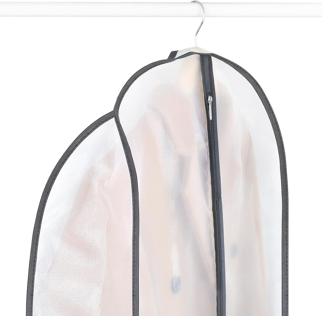 Zilink Fur Coat Storage Bags Dress Bags for Gowns Long 60 in, 2 Pack | 7 in Gussted, Wrinkle Free, Breathable, Dust Covers for Hanging Clothes for Leather Jacket Fur Coat Puffy Dress Storage
