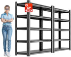 Storage Shelves Garage Shelving Heavy Duty - 72''H Garage Shelves Adjustable 5 Tier Metal Shelving Unit Storage Rack Shelving Industrial Utility Shelf 16" D x36 W x78 H（2 Pieces）