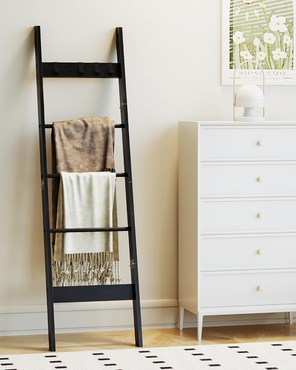 Hzuaneri Blanket Ladder Shelf for Living Room BR02104BBR35804B