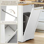 DWVO Large Kitchen Island with Trash Can Cabinet | 53 Inch Kitchen Island on Wheels, Rolling Island with Tilt‑Out Garbage Storage Fits 13 Gallon Bin
