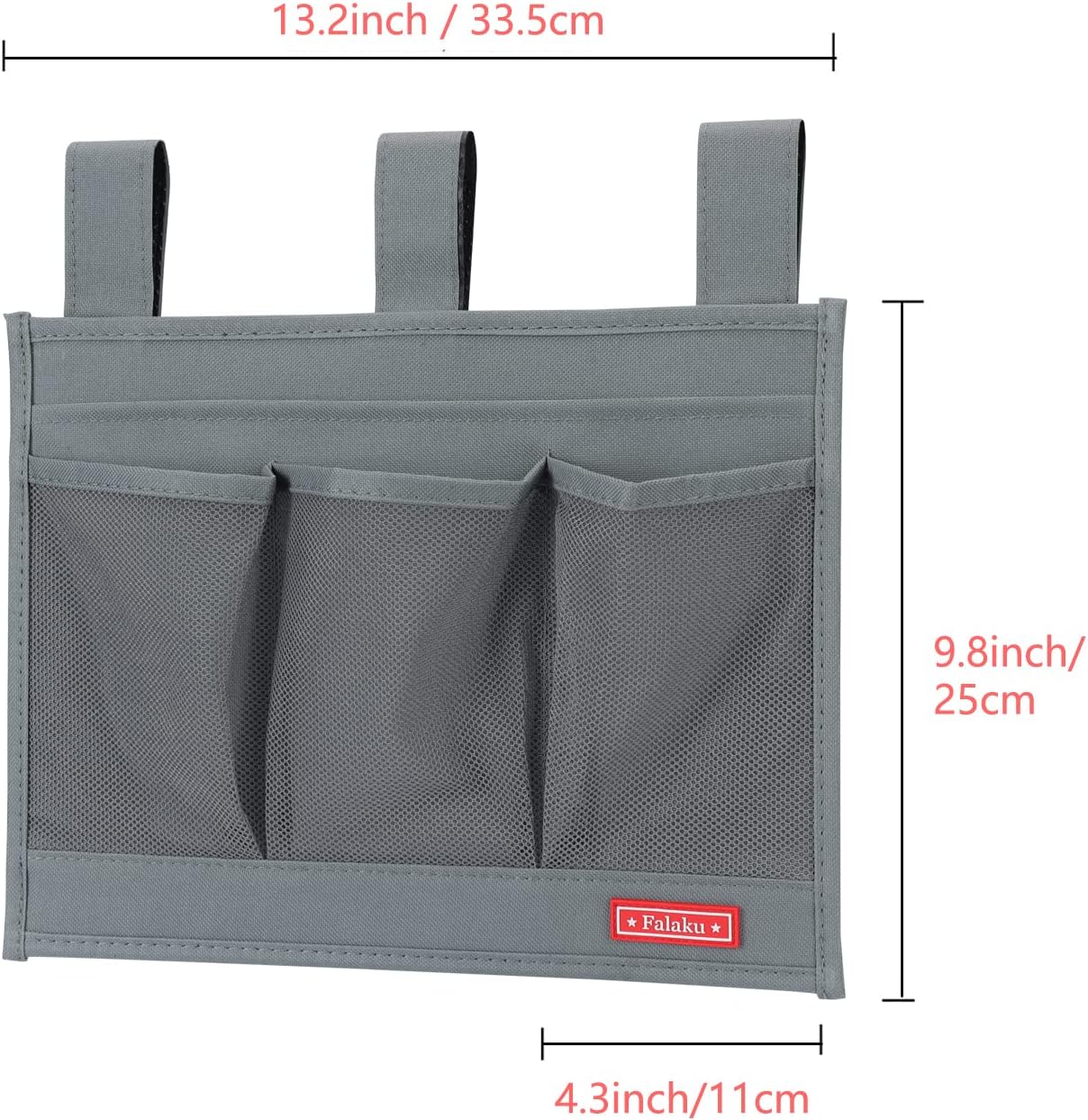 Hanging Bedside Caddy,Bedside Organizer Caddy for Bed Rails(4 Pockets-Grey)