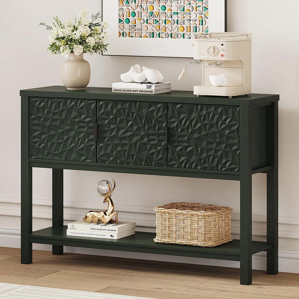 Console Table with Storage, Entryway Sofa Table with Storage and Shelf, Moder...
