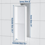 Stainless Steel Shower Niche 24" X 8", No Tile Needed Wall Niche Double Shelves, Recessed Shower Shelf for Bathroom Storage, Matte White