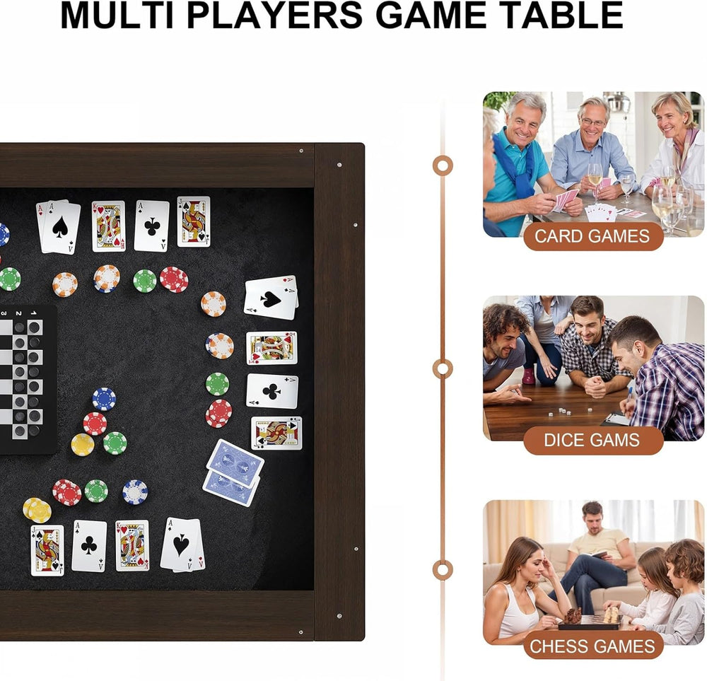 MOUMON 63” Board Game Table for 4-6 Players, Gaming & Dining Table with R...