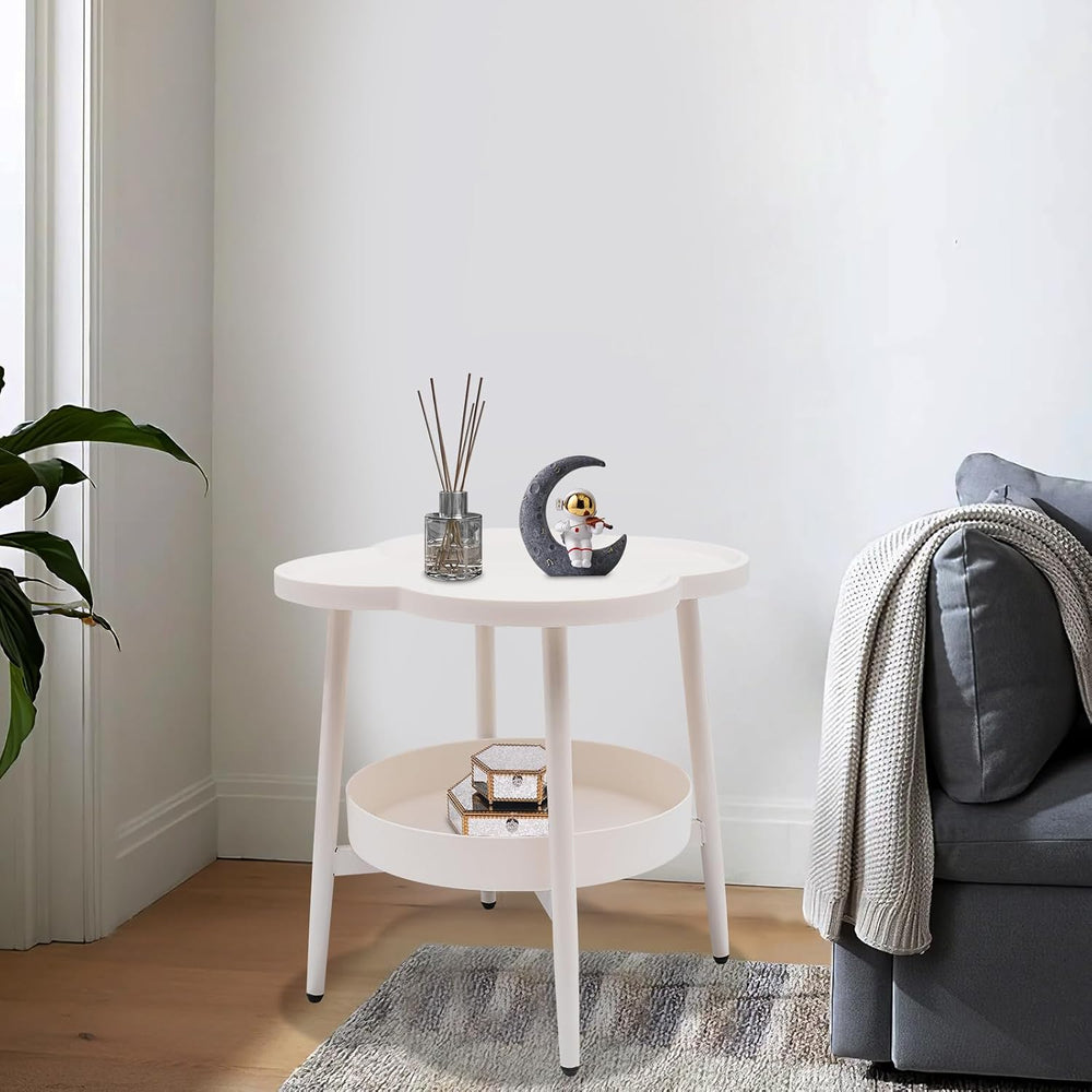 End Table Sofa & Console Flower Shape Snack Side Table with Stand Modern ...