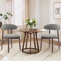 COLAMY Wooden Dining Room Chairs Set of 2, Modern Upholstered Fabric Dining Chairs, Farmhouse Kitchen Side Chair with Foot Pegs, Green