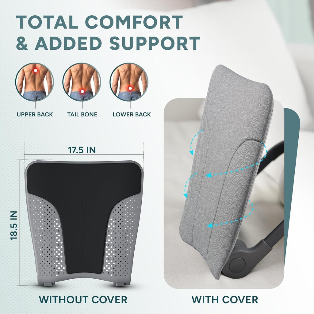 READY ROCKER Ultra| Adjustable Ergonomic Portable Rocker | Back Pain Relief & Relaxation | Back & Lumbar Support for Chair | Lightweight & Portable | 4.0 Model (Slate)