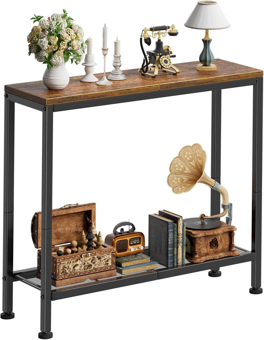 Simple Trending Console Table, 32" Sofa Table with Storage Shelf, Narrow...