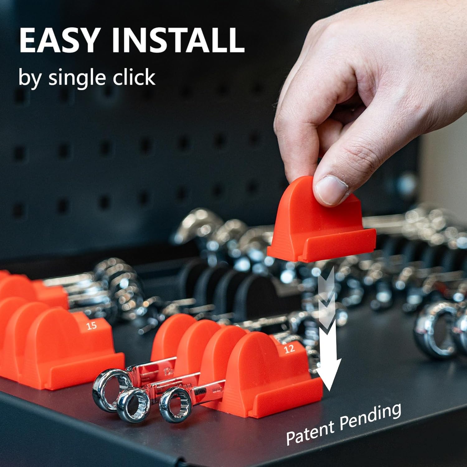 80 pcs Modular Wrench Organizers for Tool Drawers - Wrench Rack with Metric & SAE Labels, Perfect Tool Storage Holder. Gift for father, brother and boyfriend (Without magnet)