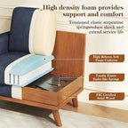 Vesgantti 38.5" Accent Chair Dark Blue, Comfy Corduroy Single Sofa Seat with Spring Cushion, Upholstered Armchair with Deep Seat, Reading Chair for Adults, Modern Sofa for Living Room, Bedroom
