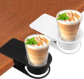 2PCS Drinking Cup Holder Clip, Kalolary Desk Bottle Cup Stand DIY Glass Clamp Storage Saucer Clip Water Coffee Mug Holder Saucer Clip Design for Home & Office, Black & White