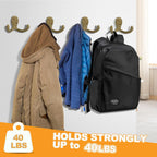 25 Pack Coat Hooks Wall Hooks for Hanging, Heavy Duty Double Prong Metal Hook Wall Mounted for Living Room, Bathroom, Kitchen, Bedroom for Coat, Bag, Scarf, Towel, Hat, Key, Cup (Bronze)