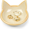PUDDING CABIN Cat Gifts for Women Girls Kitty Jewelry Dish - Mother’s Day Birthday Gifts for Cat Mom, Vintage Ceramic Trinket Tray for Earrings Rings Keys Organizer Cute Home Decor
