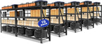 WORKPRO Garage Shelving, 68" W x 24" D x 65" H, 7200 LBS Load, Heavy Duty Metal Shelving for Storage, Industrial Shelving Storage Rack for Warehouse Kitchen Shop Basement, Black, Pack of 10