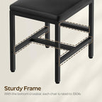 YATINEYDining Chairs, Kitchen Chairs with Back Support, Upholstered Seat and Metal Legs, for Kitchen, Living Room, Black CY02L4BB