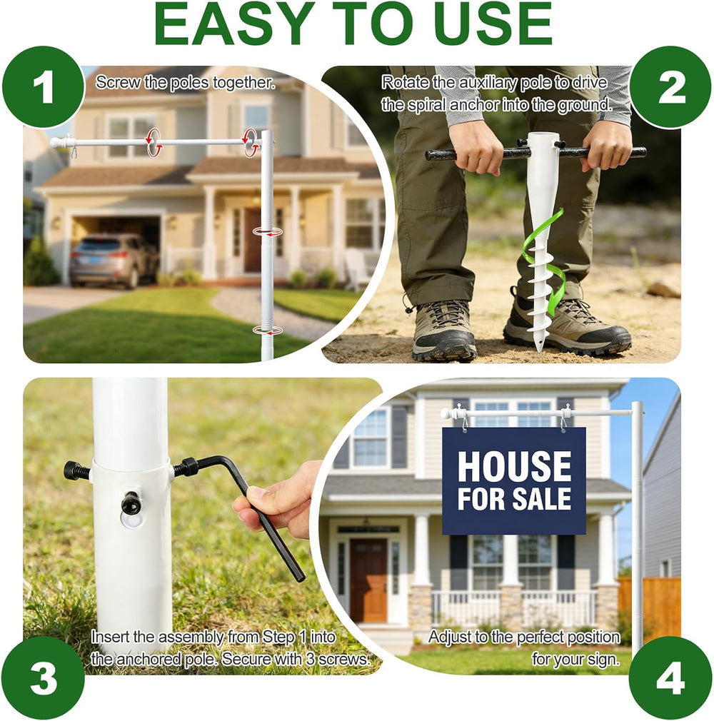 Real Estate Sign Posts,65-85 inch Sturdy Adjustable Commercial Realtor Home f...