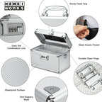Storage Lock Box with Combination code, Lockable Medicine Storage Case, Empty First Aid Box, Security Lock Box, Multipurpose Lockbox for Home and Outdoor Use (Silver, Small)