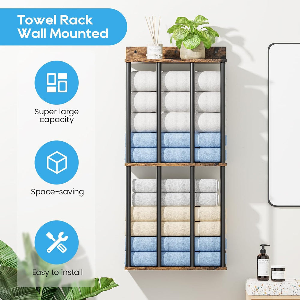 Towel Racks for Bathroom Wall Mounted, Updated 4 Bar Wall Towel Holder