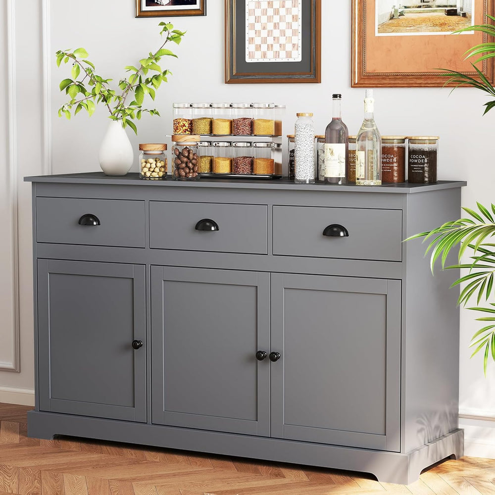 Sideboard Buffet Cabinet with Storage, 53.5” Large Kitchen Cupboard with 3 Dr...